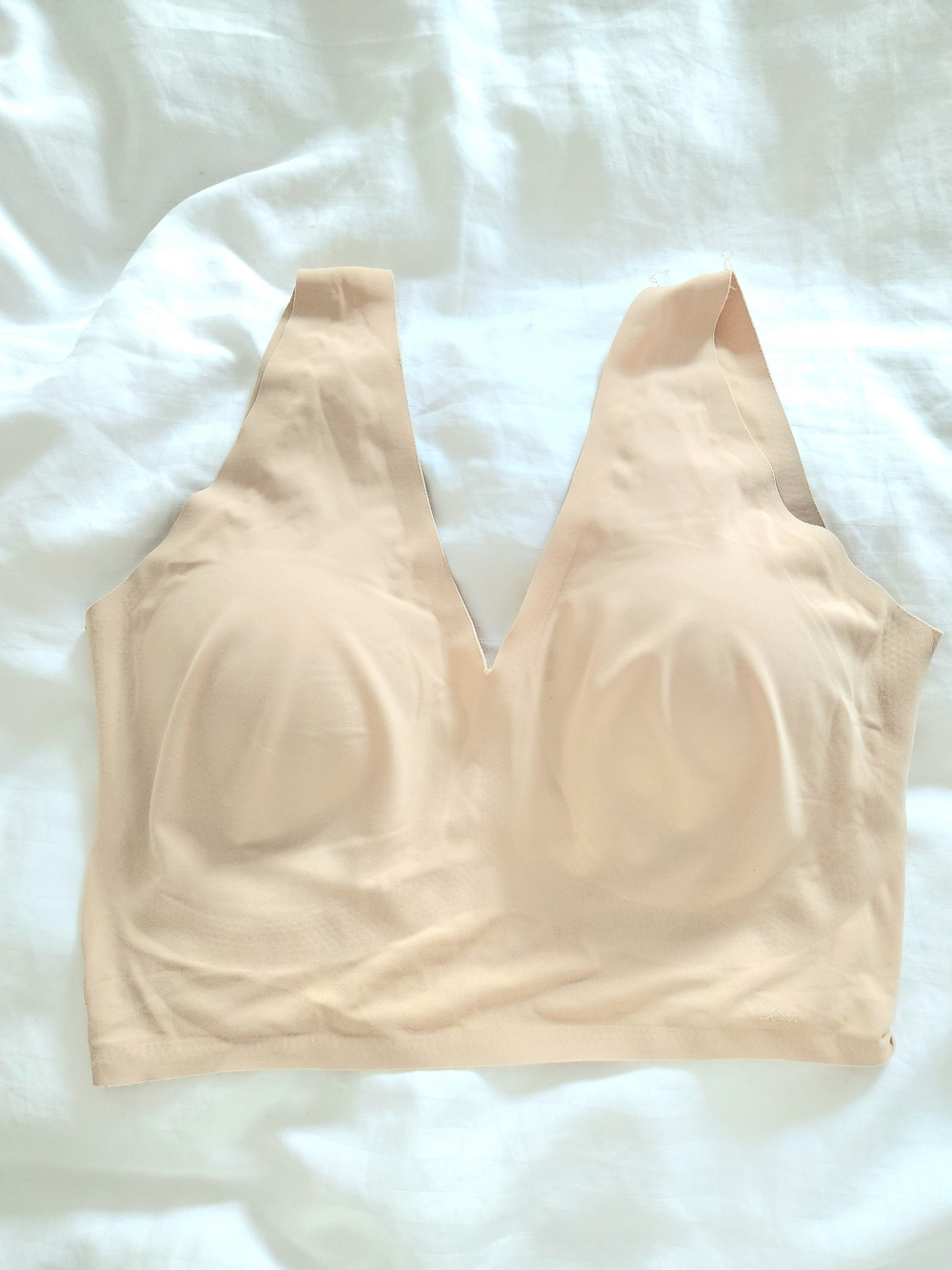 Calvin Klein Beige Seamless V-Neck Wireless Bralette
